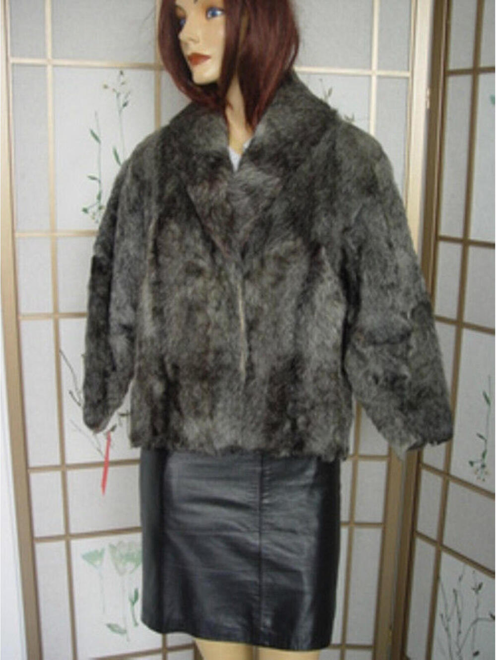 MINT PLAIN GRAY GOAT CANADIAN FUR JACKET COAT WOMEN WOMAN SIZE 4 PETITE